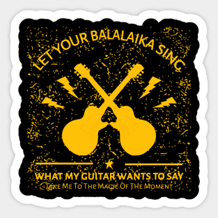 Guitar Lovers Yellow Grunge Sticker